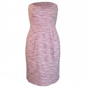 Banana Republic Pink Linen Strapless Midi Dress 6 Pockets Wedding Guest